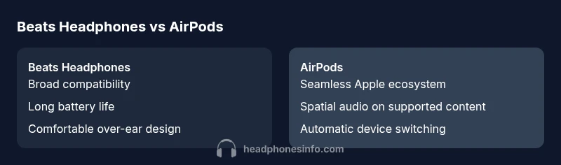infographic comparing Beats headphones and AirPods features