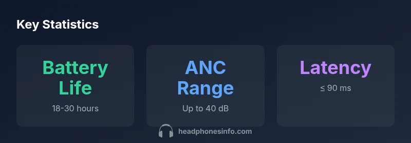 Infographic showing Beats newest headphones battery life, ANC, and latency