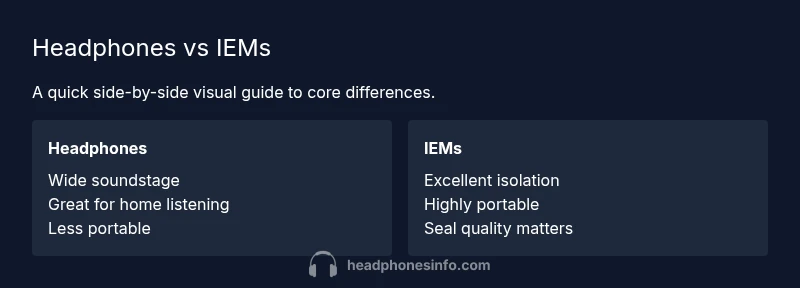 Diagram comparing headphones and IEMs