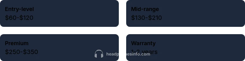 Beats price statistics infographic showing price bands by product type