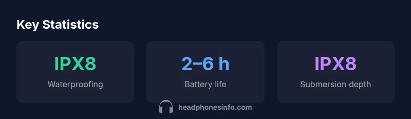 Swimming headphones key statistics infographic