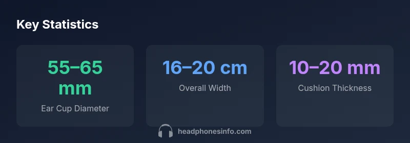 Infographic showing headphone size ranges