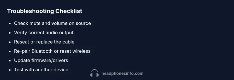 Checklist for troubleshooting headphones not working