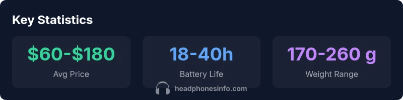 Key statistics infographic comparing target headphones