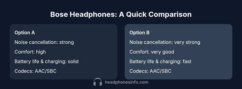 Two Bose headphone models compared side by side