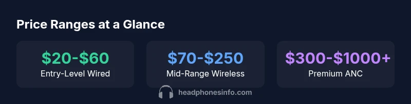 Price ranges infographic for headphones