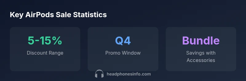 Stat block showing discount ranges for AirPods sale deals in 2026