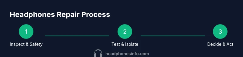 Process flow for diagnosing and repairing headphones