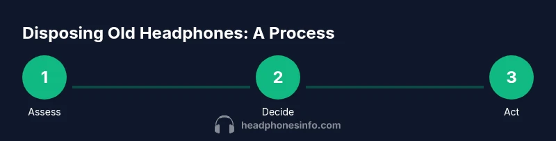 Process infographic showing disposal options for old headphones