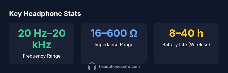 Infographic showing key headphone stats and metrics