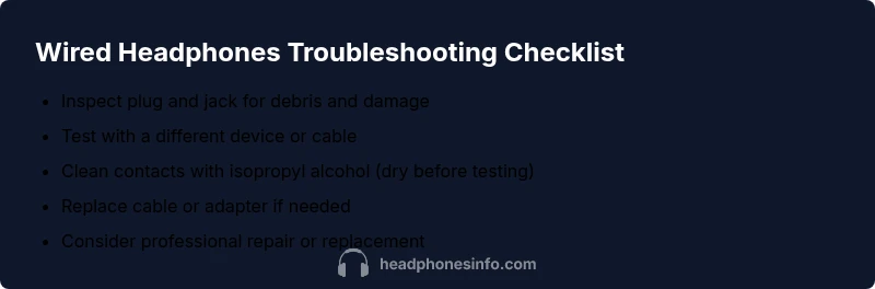 Checklist for fixing wired headphones
