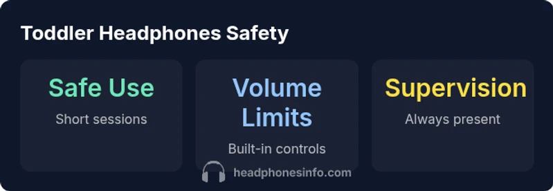 Infographic showing toddler headphone safety basics