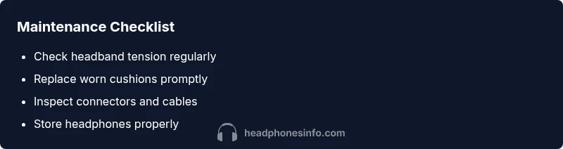 Checklist for maintaining headphone fit