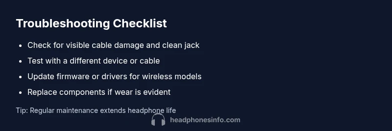 Checklist for diagnosing headphone issues