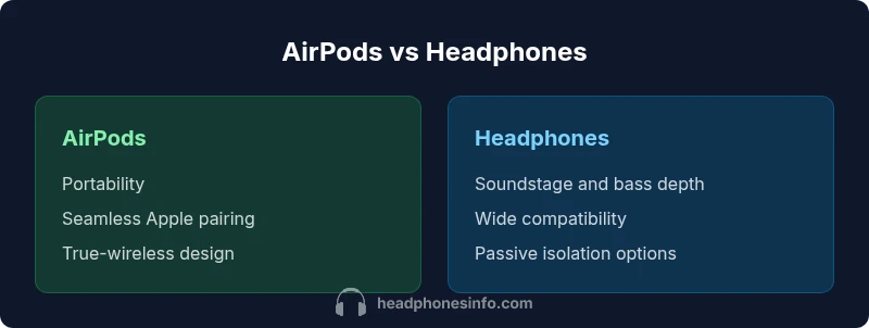 Infographic comparing AirPods and headphones