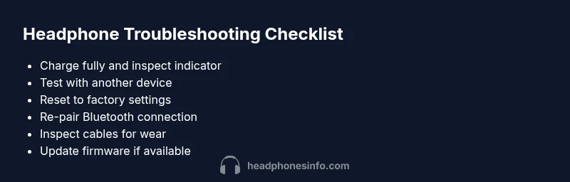 Checklist for diagnosing headphone issues